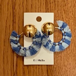 Express | Tassel Stud Earrings -Blue